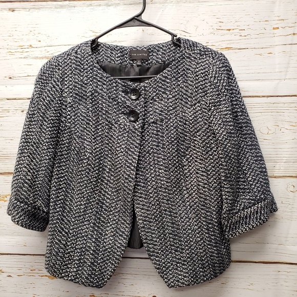 The Limited Jackets & Blazers - The Limited Black and White Tweed Jacket